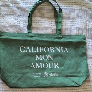 Sezane Green Tote Bag